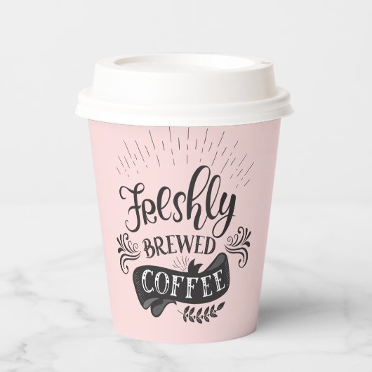 淹れたてのコーヒー紙カップ 紙コップ (正面)