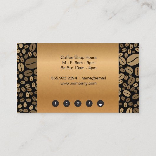 淹れたコーヒーカップパンチカード | コーヒービーンズ ロイヤリティカード (裏面)