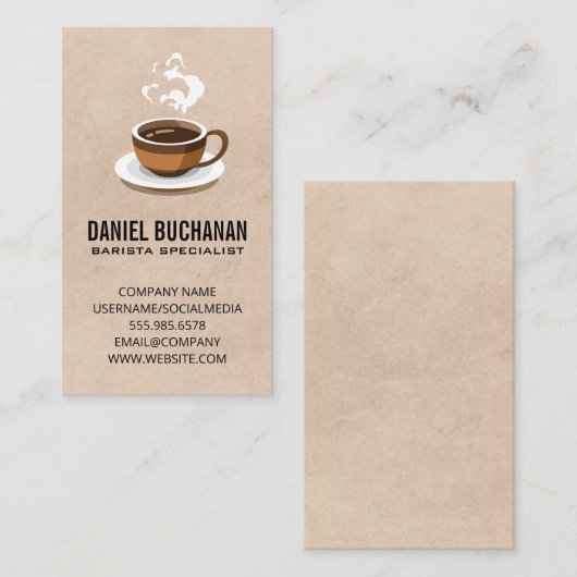 淹れたコーヒーカップ蒸し 名刺 (正面/裏面)