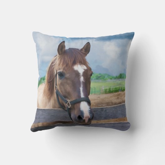 添え金の装飾用クッションを持つブラウンの馬 クッション (裏面)