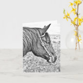 添え金の馬のブランクのメッセージカード カード (黄色い花)