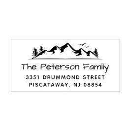 清らかな山　エレガントなファミリー名前　返送先住所 ラバースタンプ