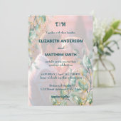 清エレガントミニマル浄な中性の素朴結婚写真 招待状 (スタンド正面)