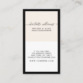 清モダン潔エレガントな書ミニマル道 名刺 (裏面)