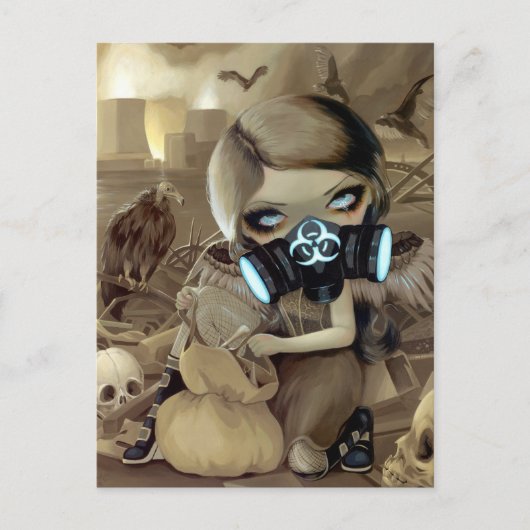 「清掃する人」のはがき ポストカード (正面)