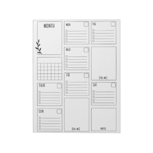 清掃と日ミニマル々行うプランナーパッド ノートパッド (回転)