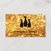 清掃エレガントサービス金ゴールドグリッター水色 名刺 (正面)