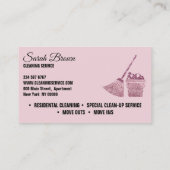 清掃エレガントメイド清掃ピンクきらめく色 名刺 (裏面)