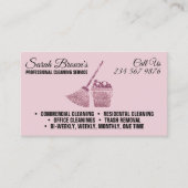 清掃エレガントメイド清掃ピンクきらめく色 名刺 (正面)