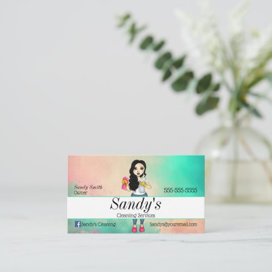 清掃カラフルサービス 名刺 (スタンド正面)