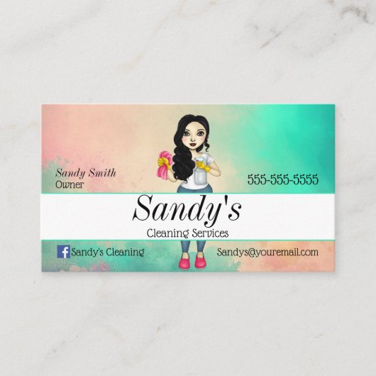 清掃カラフルサービス 名刺 (正面)