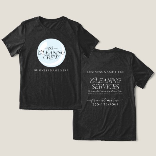 清掃クルー従業員用清掃サービスユニフォーム トライブレンドTシャツ (デザイン正面&裏面)