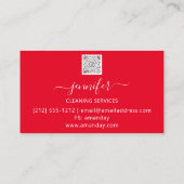 清掃サービスごみ取りメイドレッドロゴQR 名刺 (裏面)