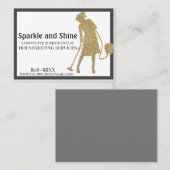 清掃サービスと金ゴールドグリッター 名刺 (正面/裏面)