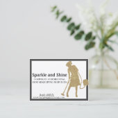 清掃サービスと金ゴールドグリッター 名刺 (スタンド正面)