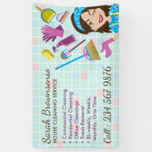 清掃サービスには清掃メイド業務が含まれる 横断幕 (縦)