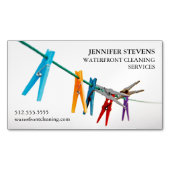 清掃サービスのクローザラインの写真モダンメイド マグネット名刺 (正面)