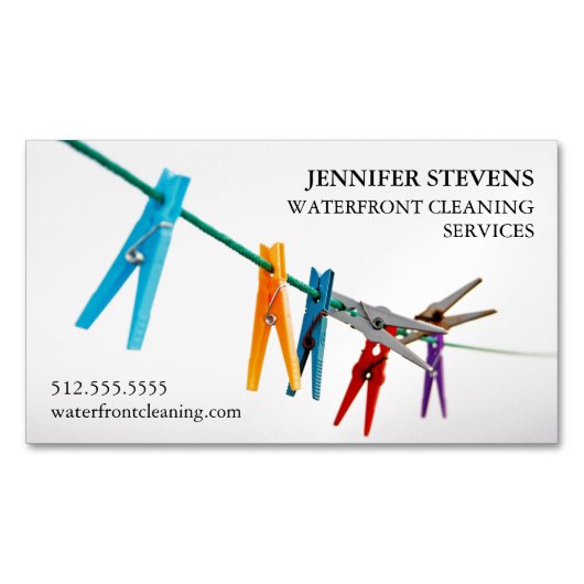 清掃サービスのクローザラインの写真モダンメイド マグネット名刺 (正面)