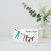 清掃サービスのクローザラインの写真モダンメイド 名刺 (スタンド正面)