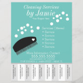 清掃サービスのビジネスの切り取りストリップフライヤー チラシ (正面)