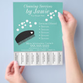 清掃サービスのビジネスの切り取りストリップフライヤー チラシ (手)