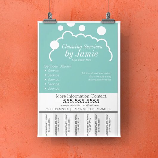 清掃サービスのビジネスのSUDSストリップを引き裂く チラシ