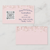 清掃サービスのメイドドリップQRフローラ赤面 名刺 (正面/裏面)