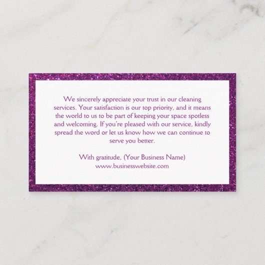 清掃サービスのメイドSparkleありがとう 名刺 (裏面)