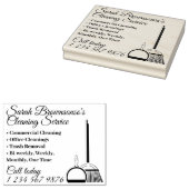 清掃サービスの名刺の清掃メイド ラバースタンプ (押印)