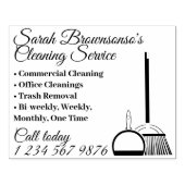 清掃サービスの名刺の清掃メイド ラバースタンプ (インプリント)