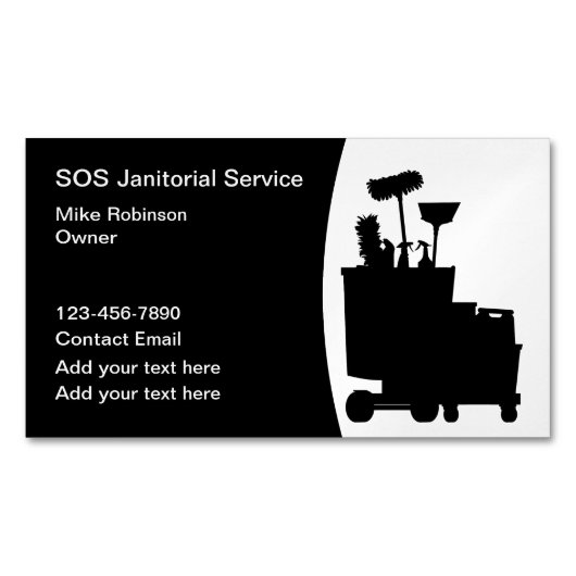 清掃サービスの名刺マグネット マグネット名刺 (正面)