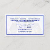 清掃サービスアイコンプロフェッショナルビジネスカー 名刺 (裏面)