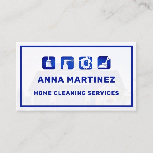 清掃サービスアイコンプロフェッショナルビジネスカー 名刺 (正面)