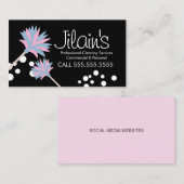 清掃サービスダスターピンクの名刺 名刺 (正面/裏面)