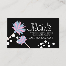 清掃サービスダスターピンクの名刺 名刺