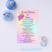 清掃サービスハウス保オフィスのメイドピンクQR チラシ (シングル)