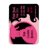 清掃サービスピンク紹介事業用磁石 マグネット (縦)