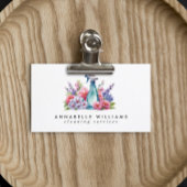 清掃サービスフローラ水彩スプレーボトル 名刺