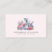 清掃サービスフローラ水彩スプレーボトル 名刺 (正面)