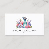 清掃サービスフローラ水彩スプレーボトル 名刺 (正面)