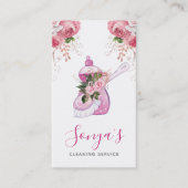 清掃サービスフローラ水彩皿せっけん 名刺 (正面)