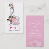 清掃サービスフローラ水色掃除機 名刺 (正面/裏面)