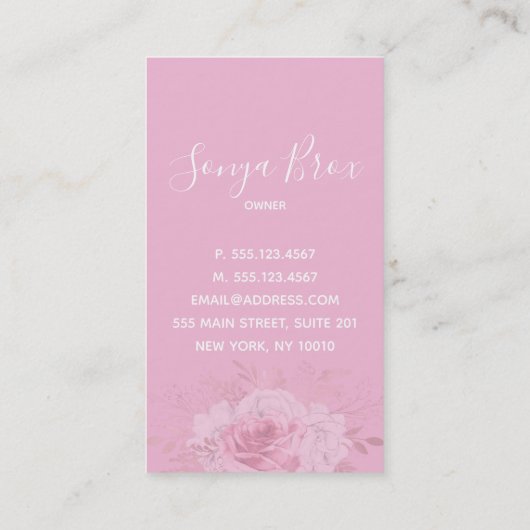 清掃サービスフローラ水色掃除機 名刺 (裏面)