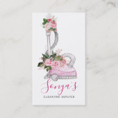 清掃サービスフローラ水色掃除機 名刺 (正面)