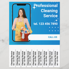 清掃サービスプロモーションチラシの切り取りストリップ