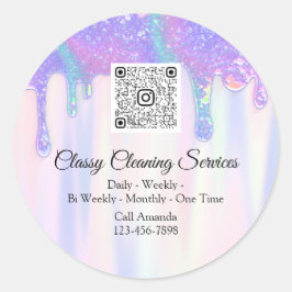 清掃サービスメイドハウスキーパーQRCodeドリンク ラウンドシール