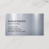 清掃サービスメイドハウスキーピングモダンメタル 名刺 (裏面)