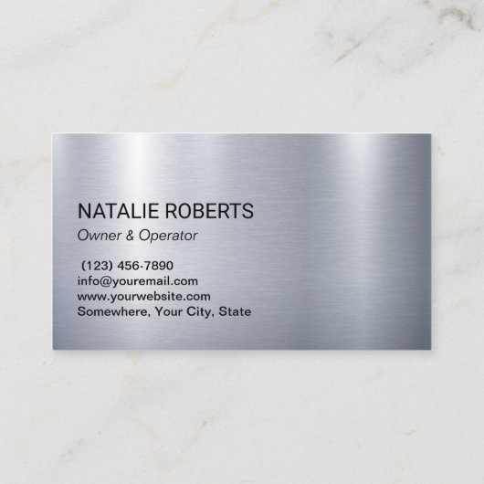 清掃サービスメイドハウスキーピングモダンメタル 名刺 (裏面)