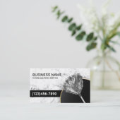 清掃サービスメイドハウスキーピング白大理石 名刺 (スタンド正面)