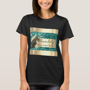 清掃サービスメイドハウス保の金ゴールドティール(緑がかった色) Tシャツ